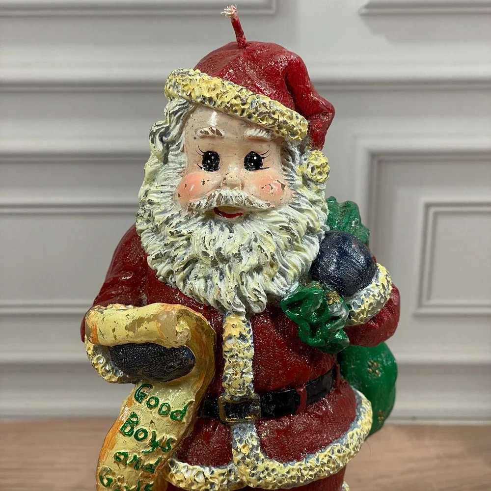 Vintage‎ Christopher Radko Santa Claus Year 2000 Figural Candle Red White 8 Inch